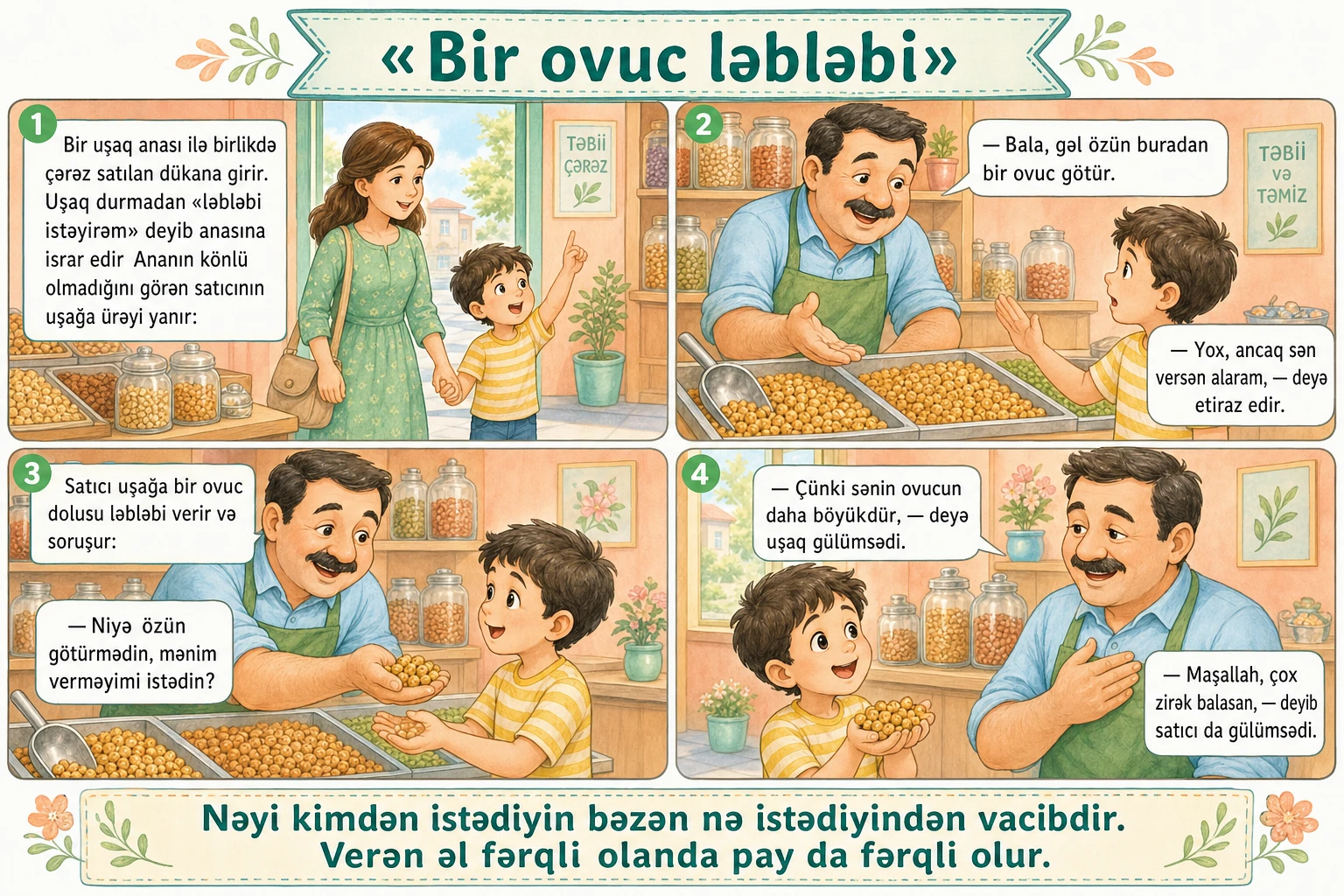 Bir ovuc ləbləbi illüstrasiyası