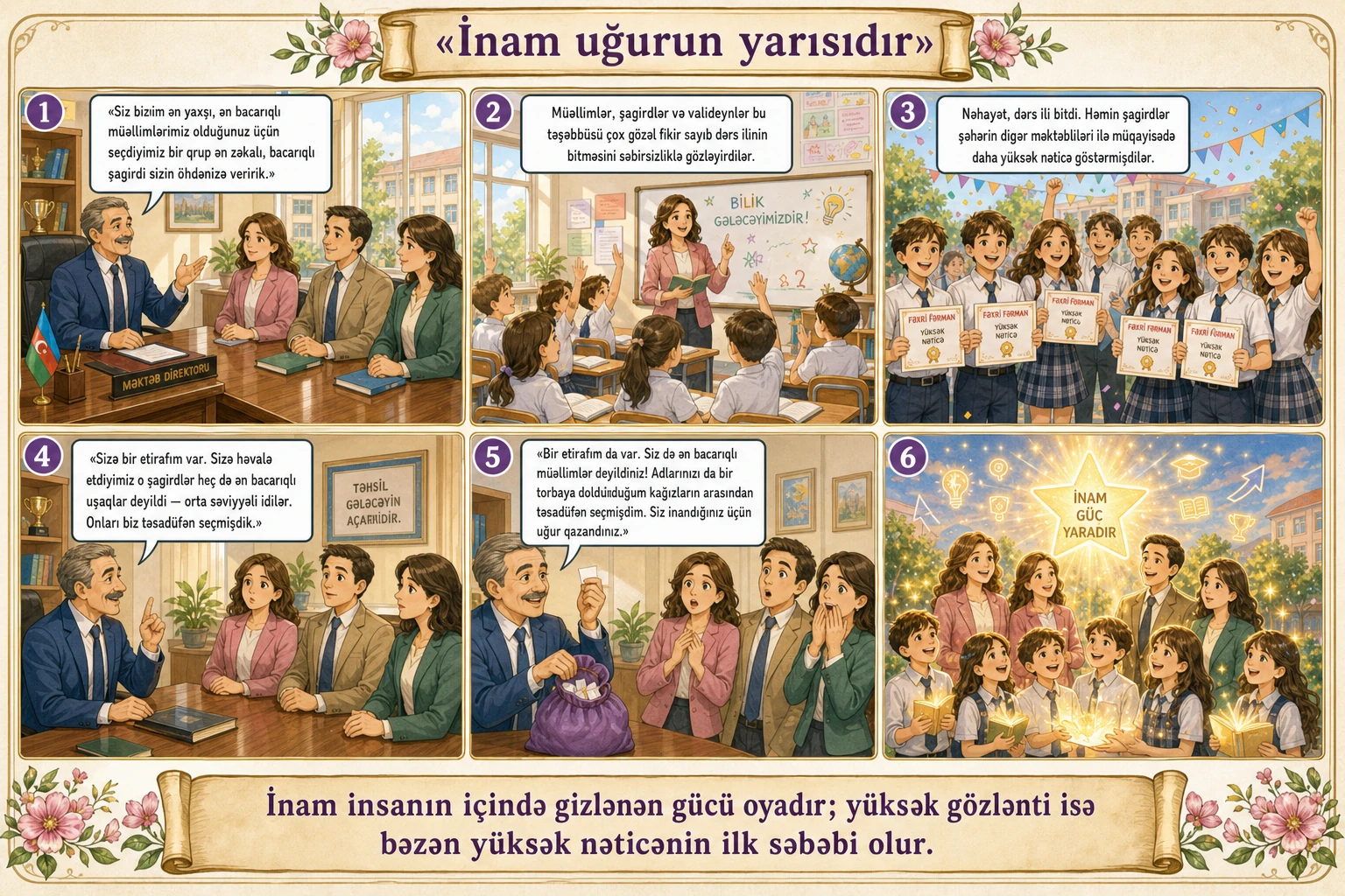 İnam uğurun yarısıdır illüstrasiyası