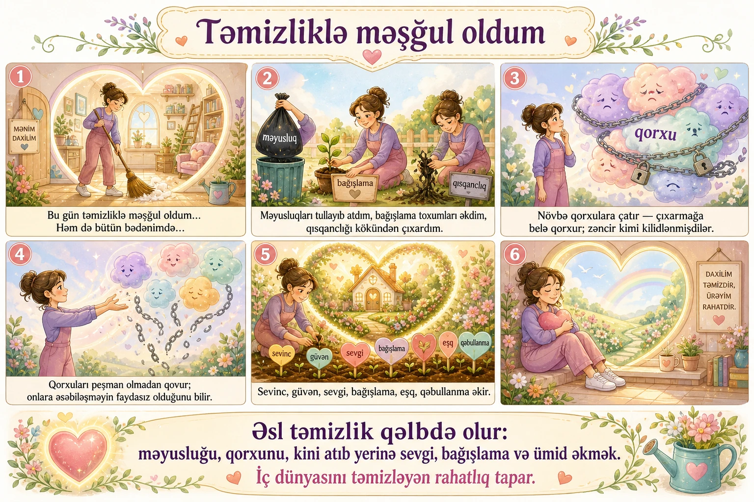 Təmizliklə məşğul oldum illüstrasiyası