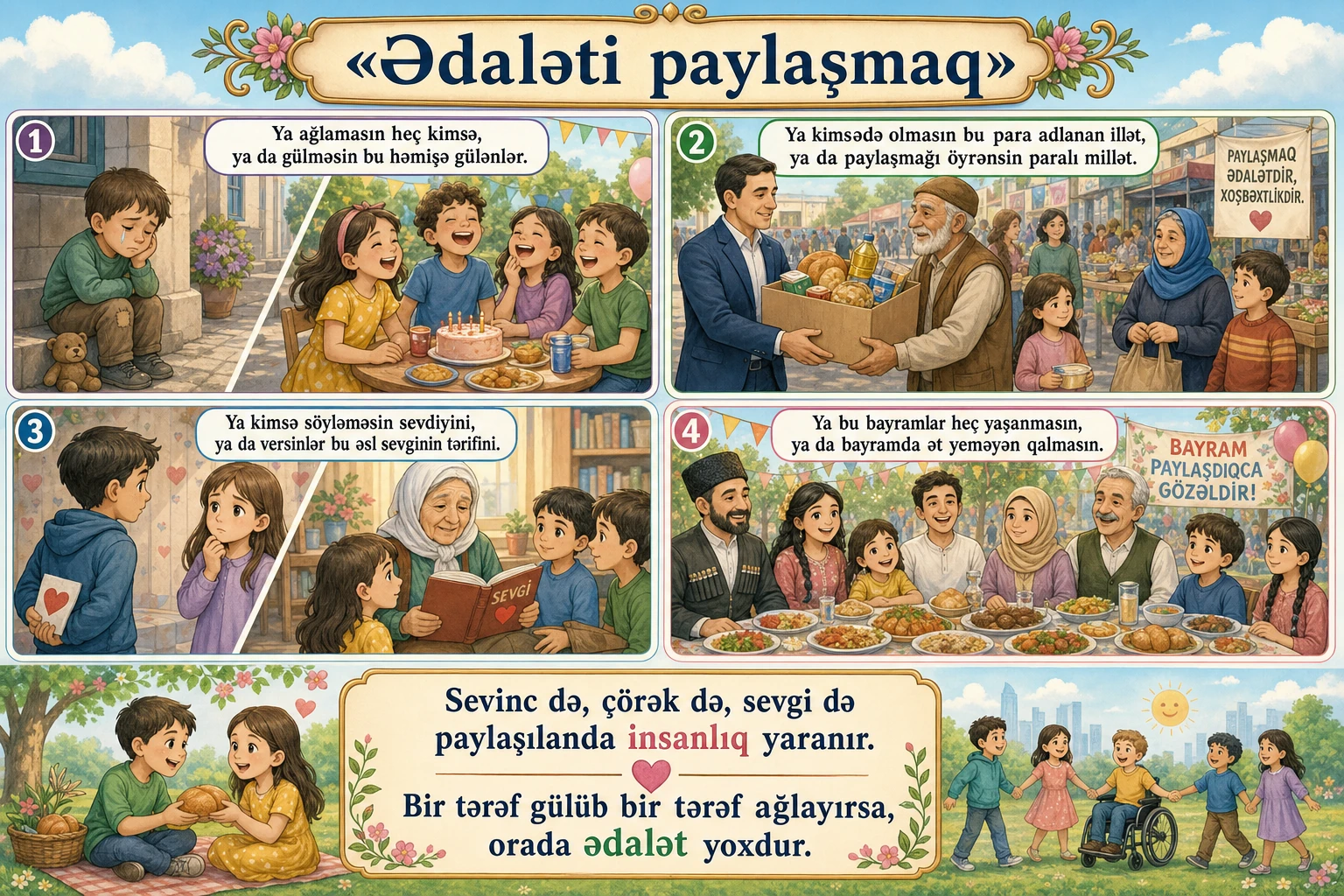 Ədaləti paylaşmaq illüstrasiyası
