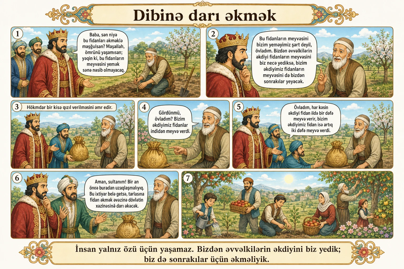Dibinə darı əkmək illüstrasiyası