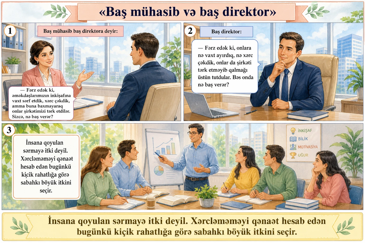 Baş mühasib və baş direktor illüstrasiyası