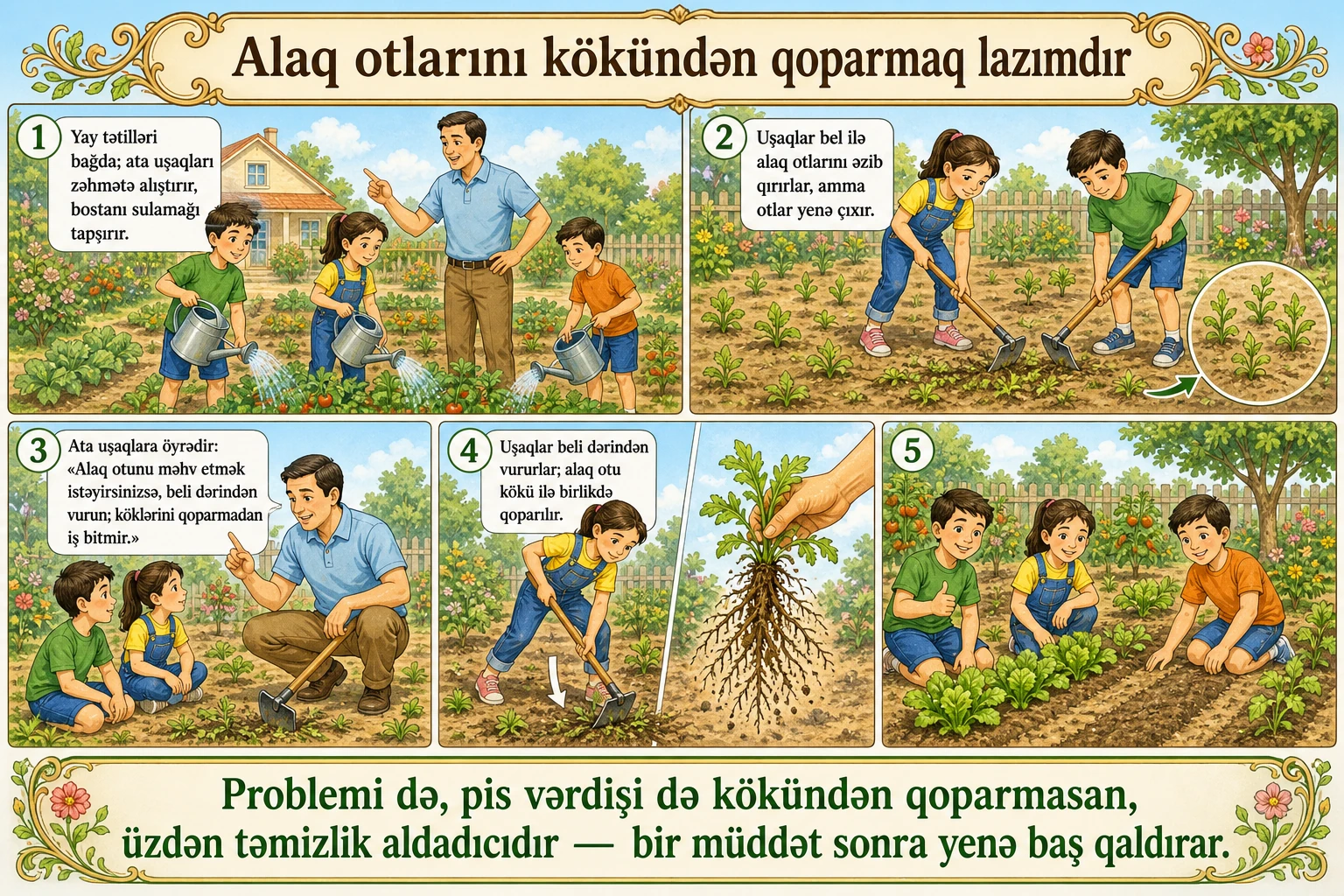 Alaq otlarını kökündən qoparmaq lazımdır illüstrasiyası