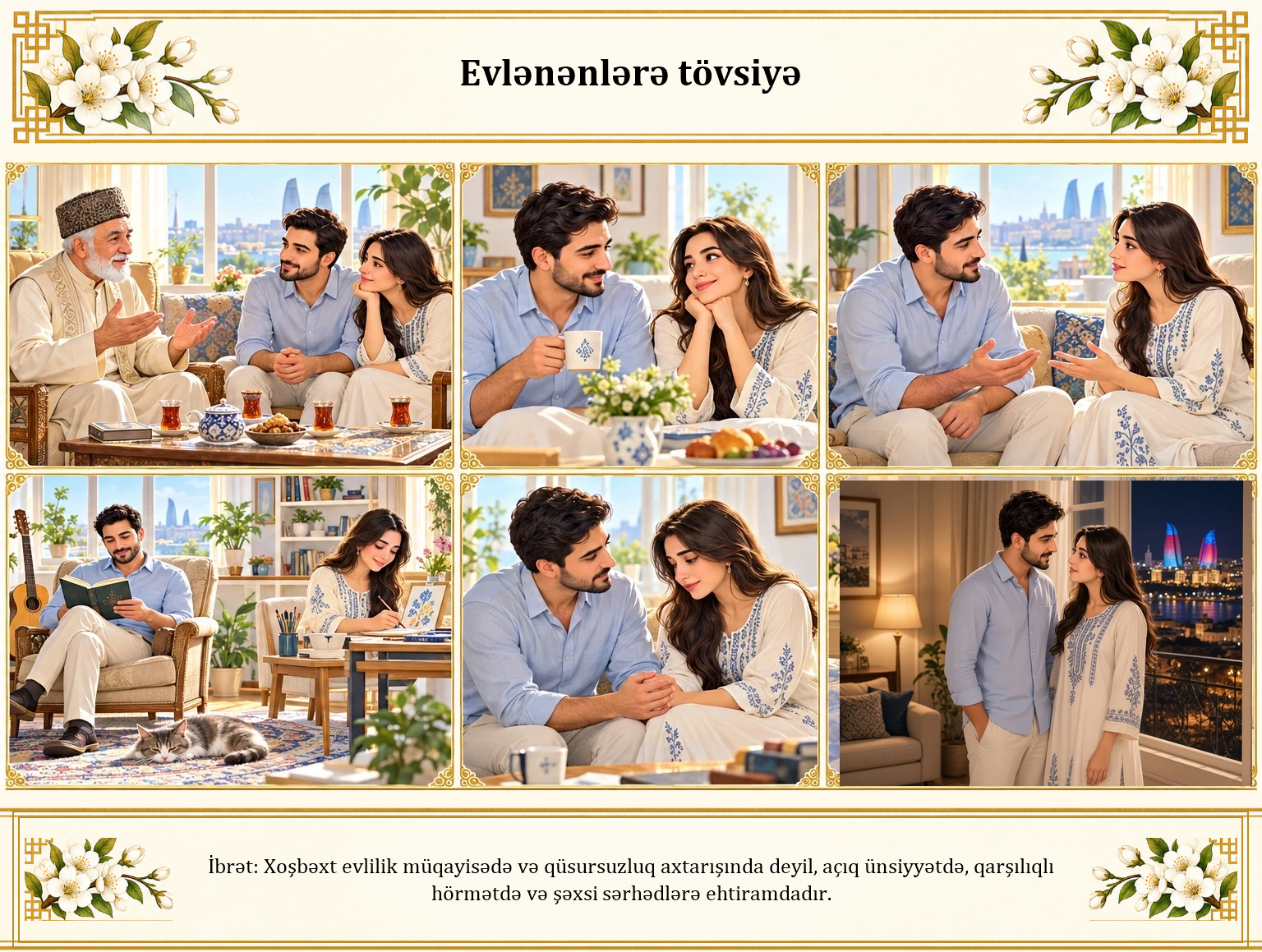 Evlənənlərə tövsiyə illüstrasiyası