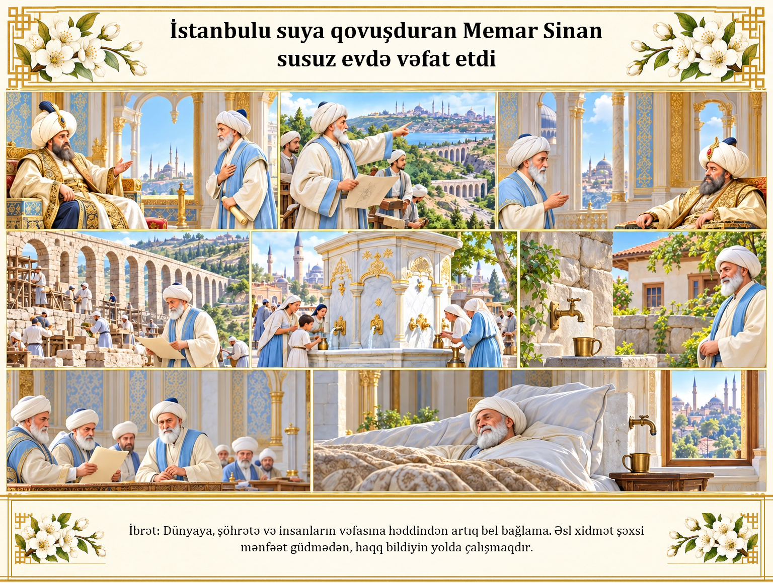 İstanbulu suya qovuşduran Memar Sinan susuz evdə vəfat etdi illüstrasiyası