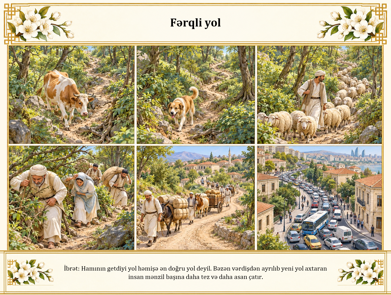 Fərqli yol illüstrasiyası