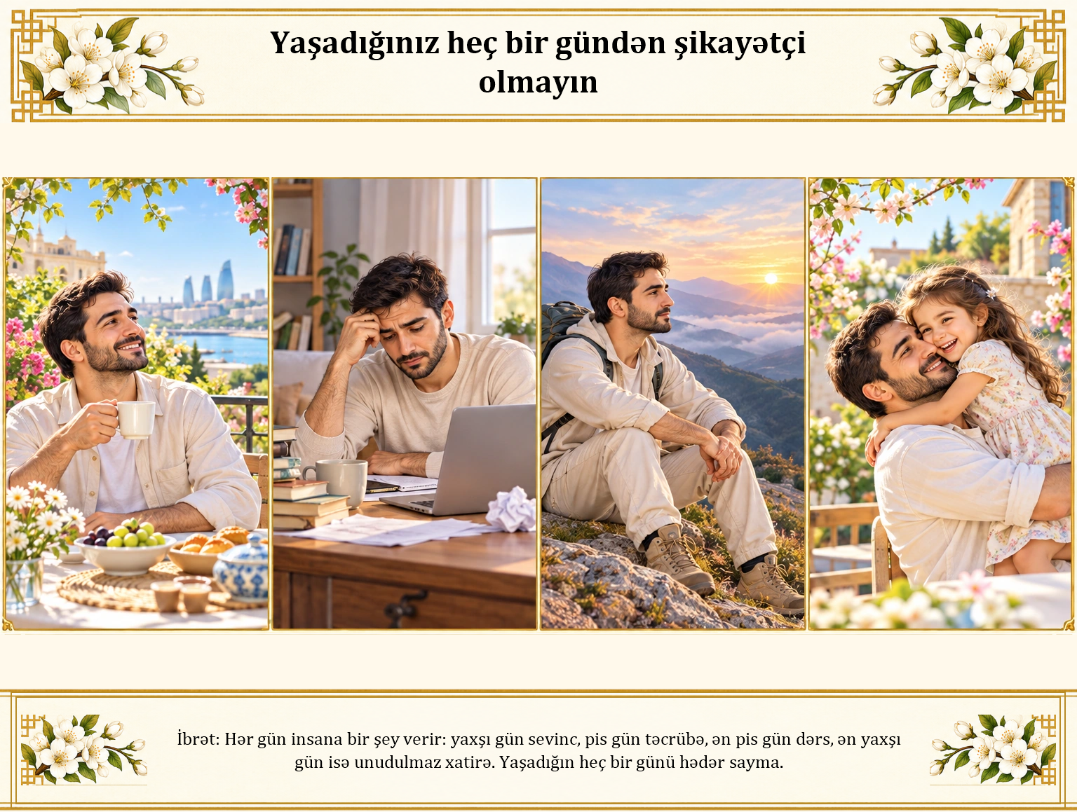 Yaşadığınız heç bir gündən şikayətçi olmayın illüstrasiyası