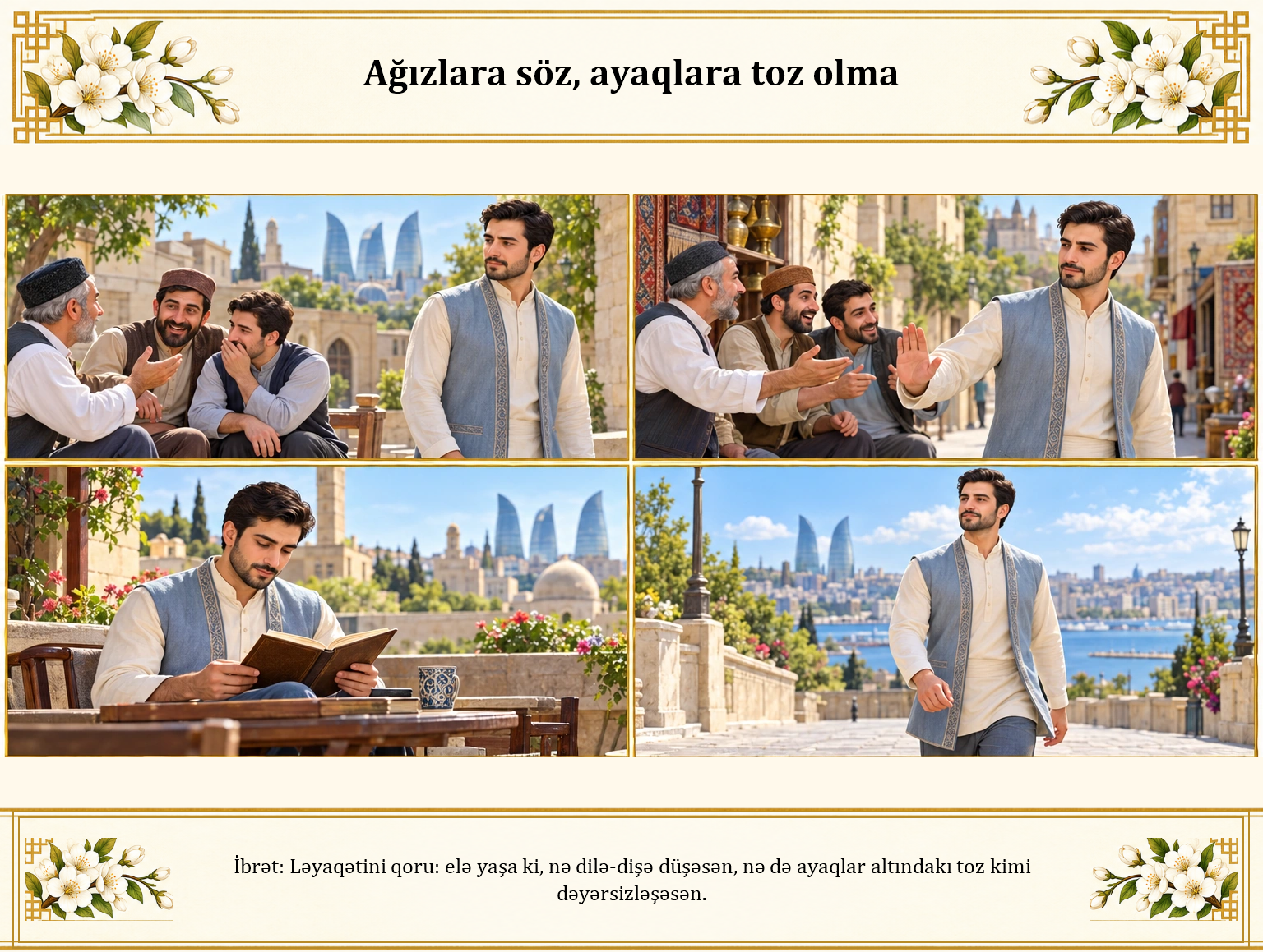 Ağızlara söz, ayaqlara toz olma illüstrasiyası