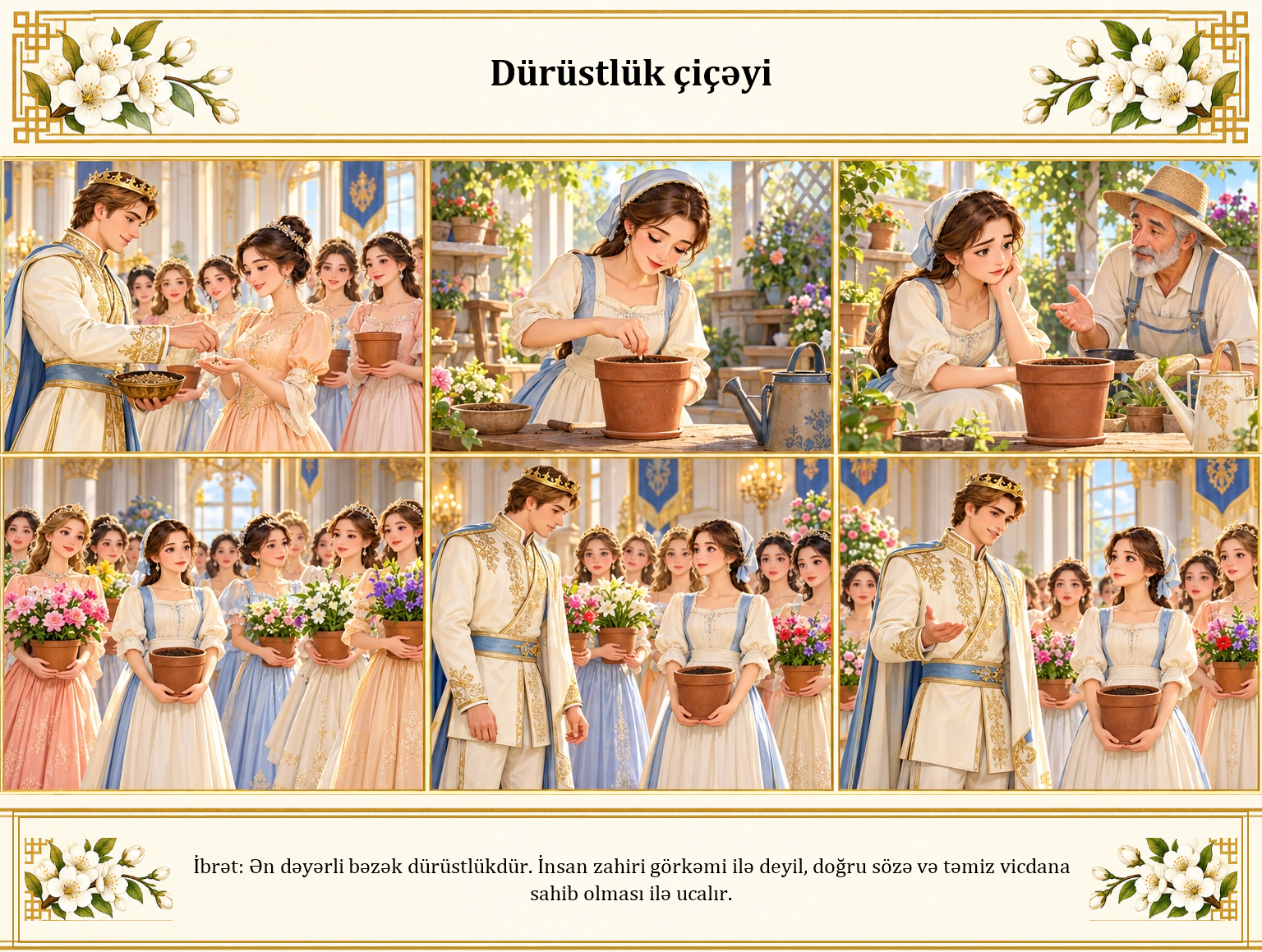 Dürüstlük çiçəyi illüstrasiyası