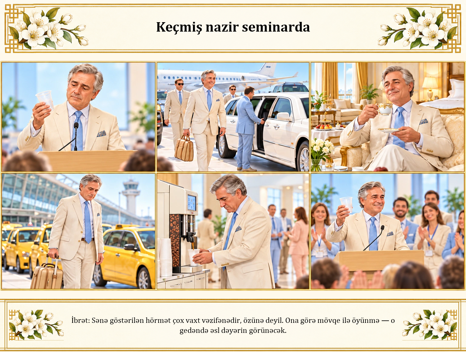 Keçmiş nazir seminarda illüstrasiyası
