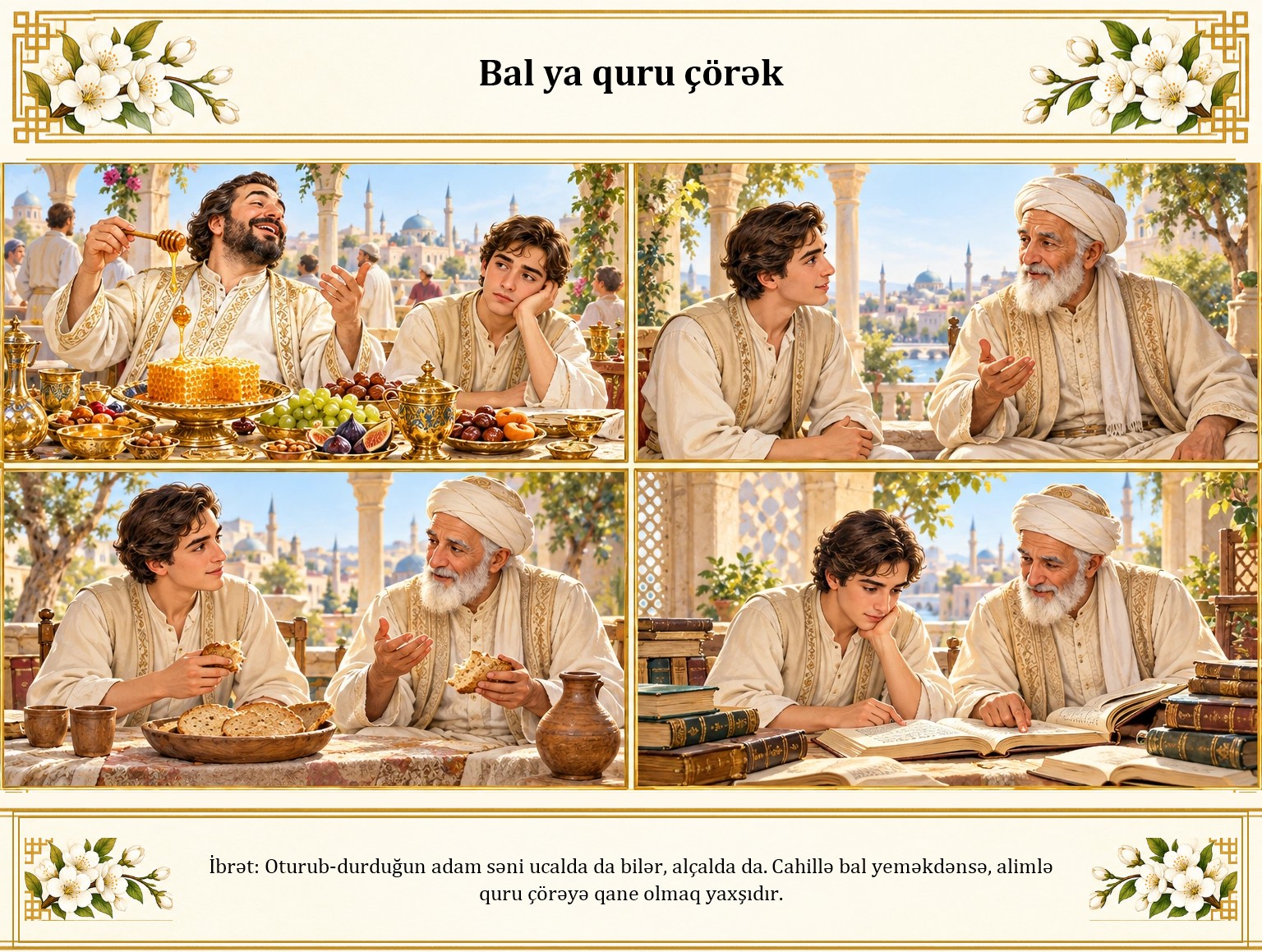 Bal ya quru çörək illüstrasiyası