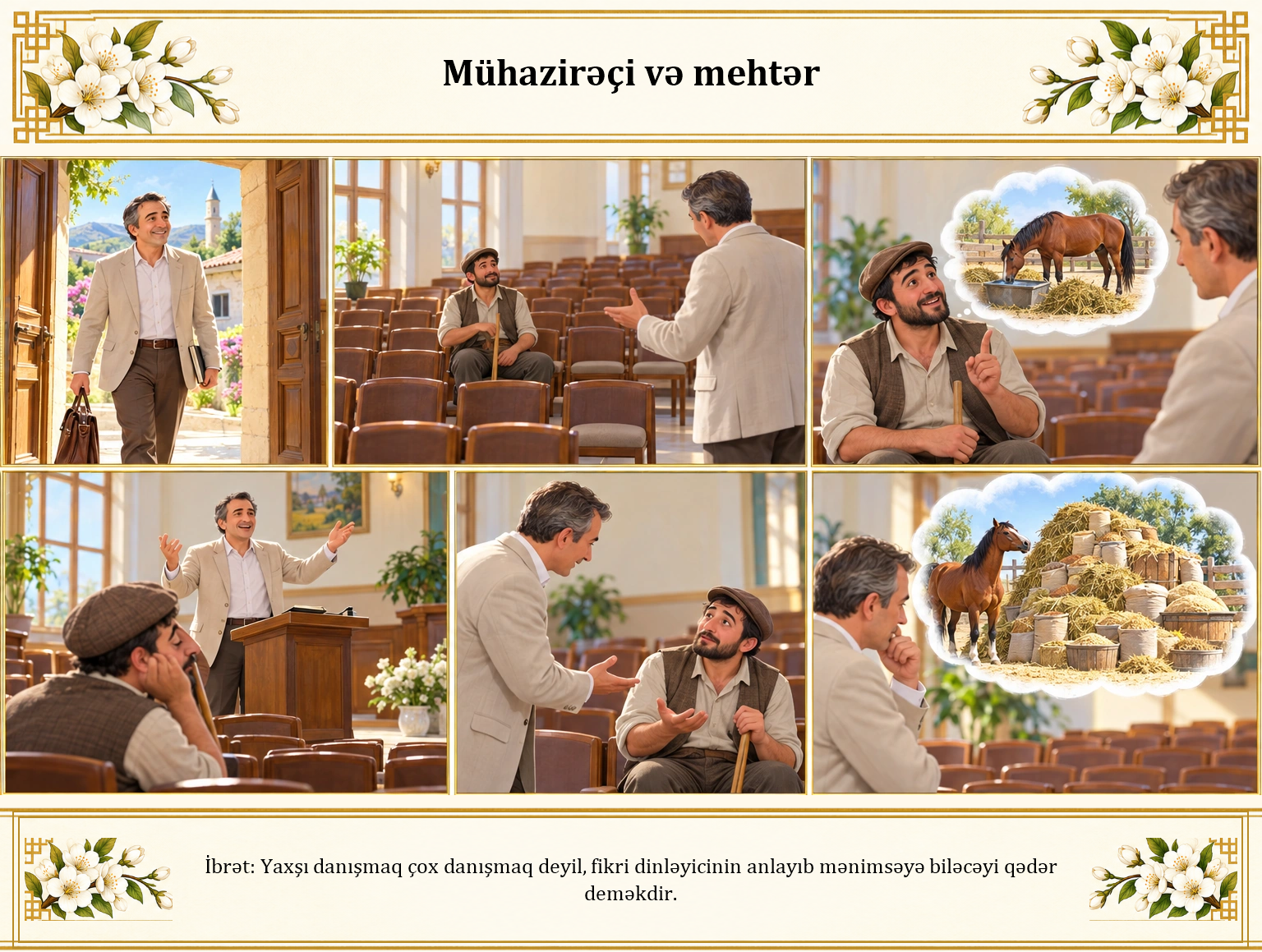 Mühazirəçi və mehtər illüstrasiyası