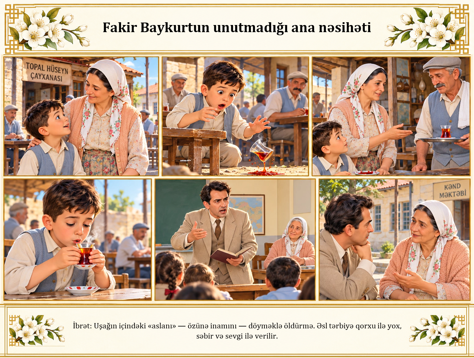 Fakir Baykurtun unutmadığı ana nəsihəti illüstrasiyası