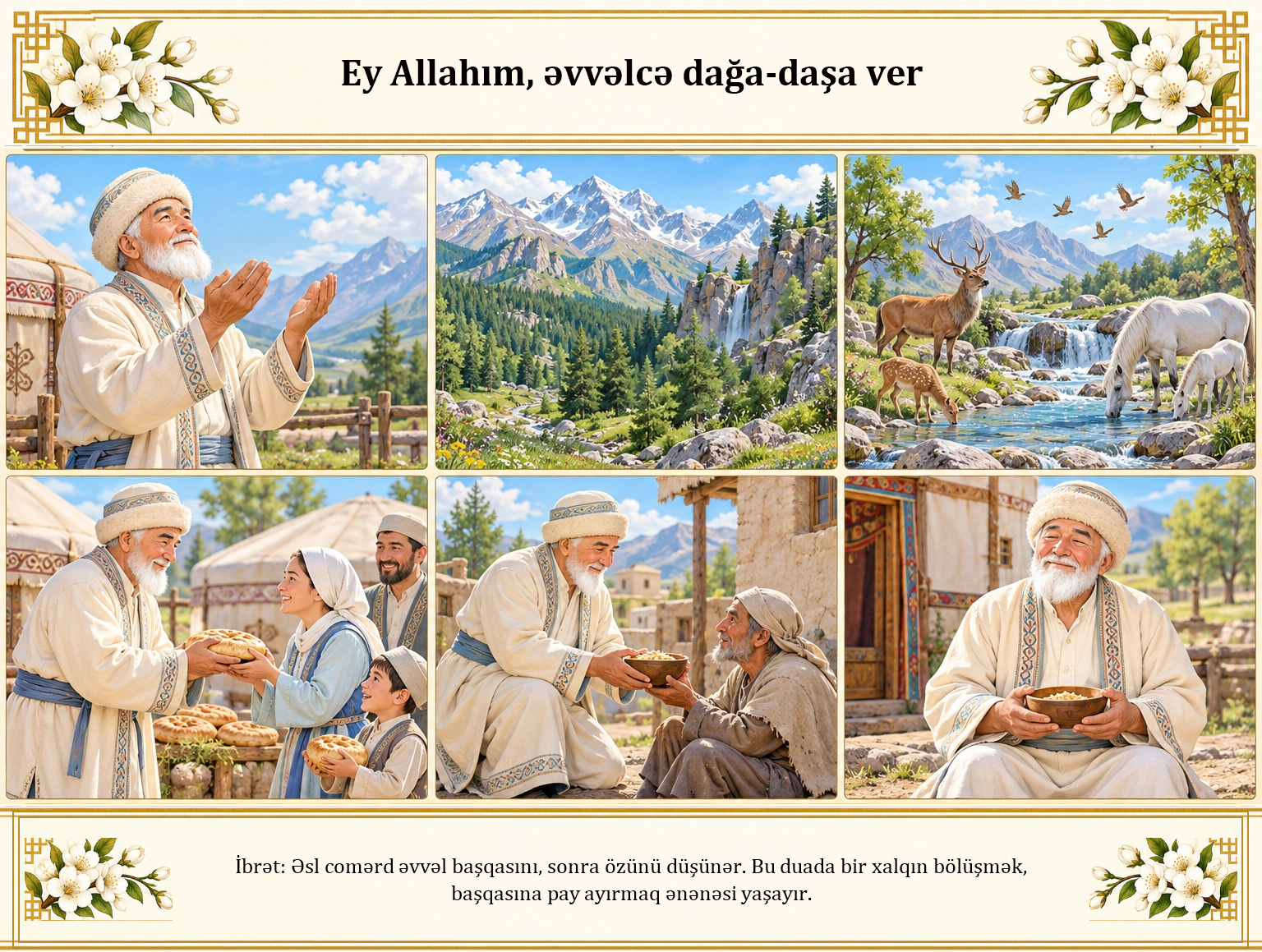 Ey Allahım, əvvəlcə dağa-daşa ver illüstrasiyası