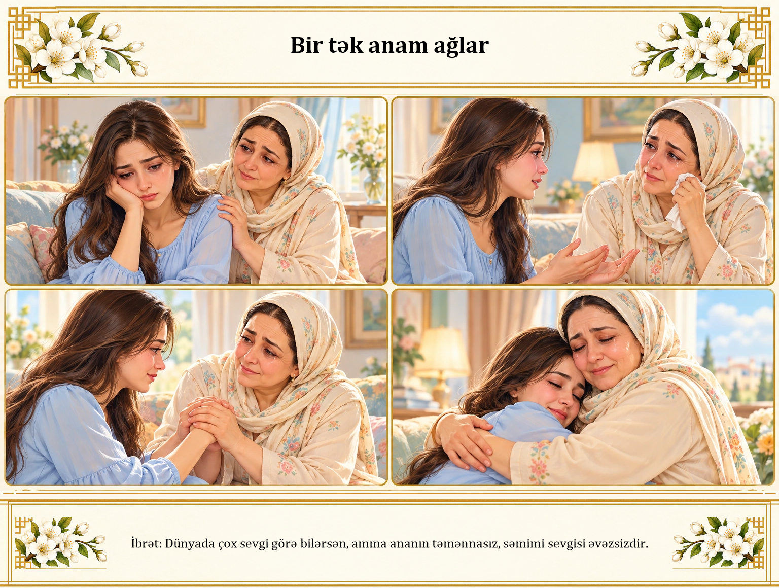 Bir tək anam ağlar illüstrasiyası