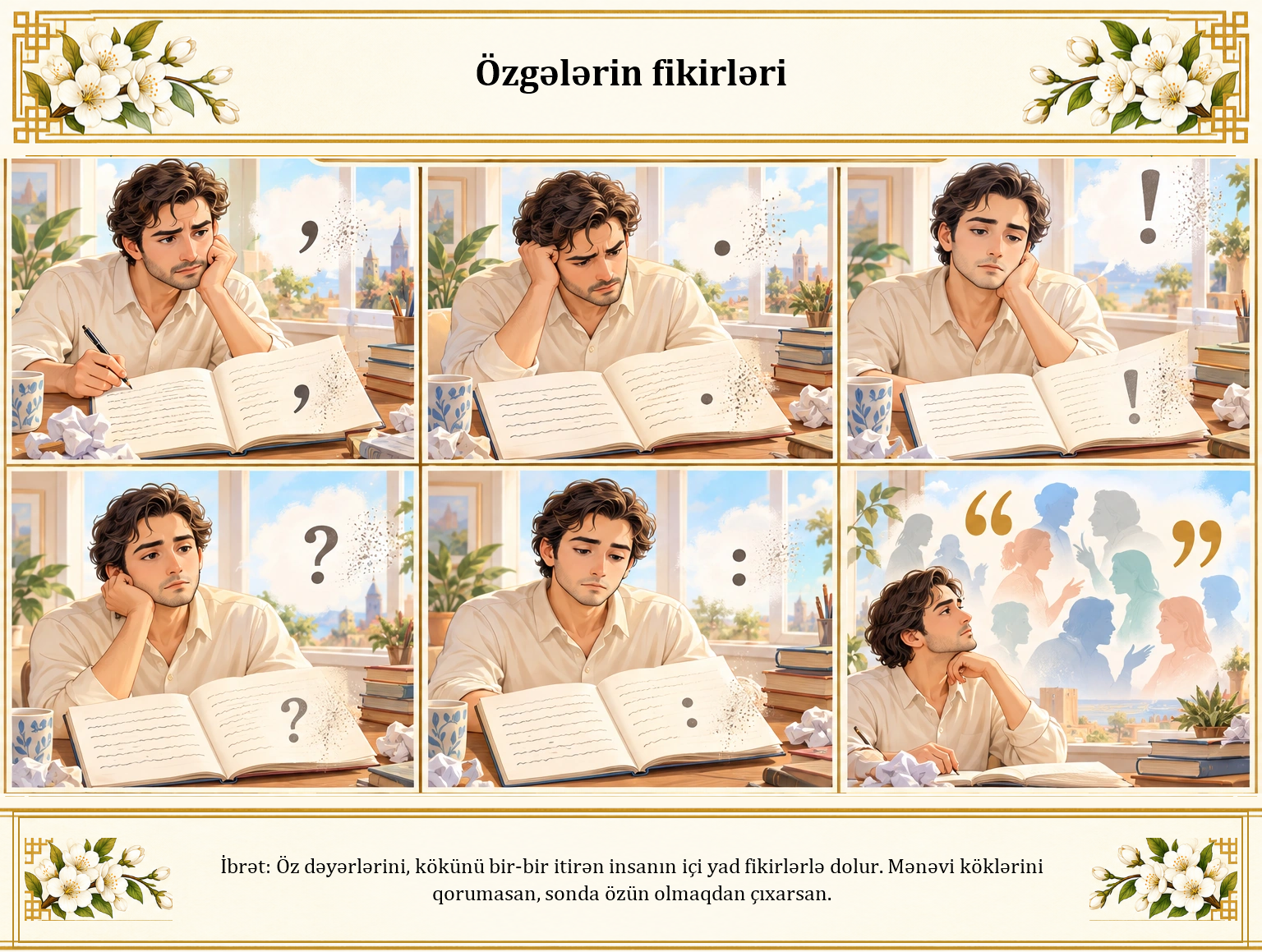 Özgələrin fikirləri illüstrasiyası