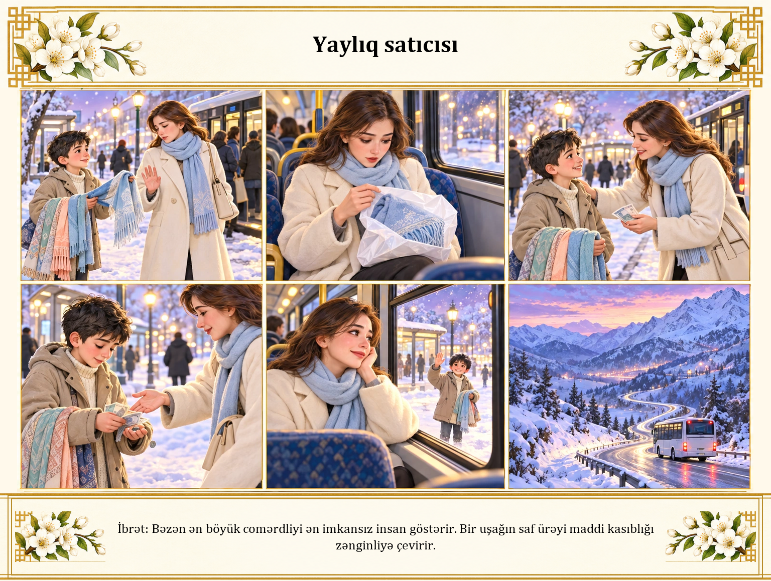Yaylıq satıcısı illüstrasiyası