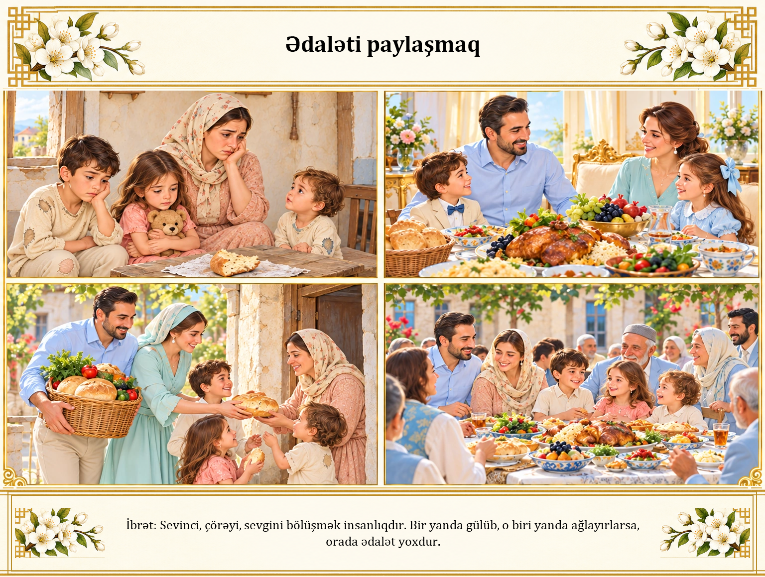 Ədaləti paylaşmaq illüstrasiyası