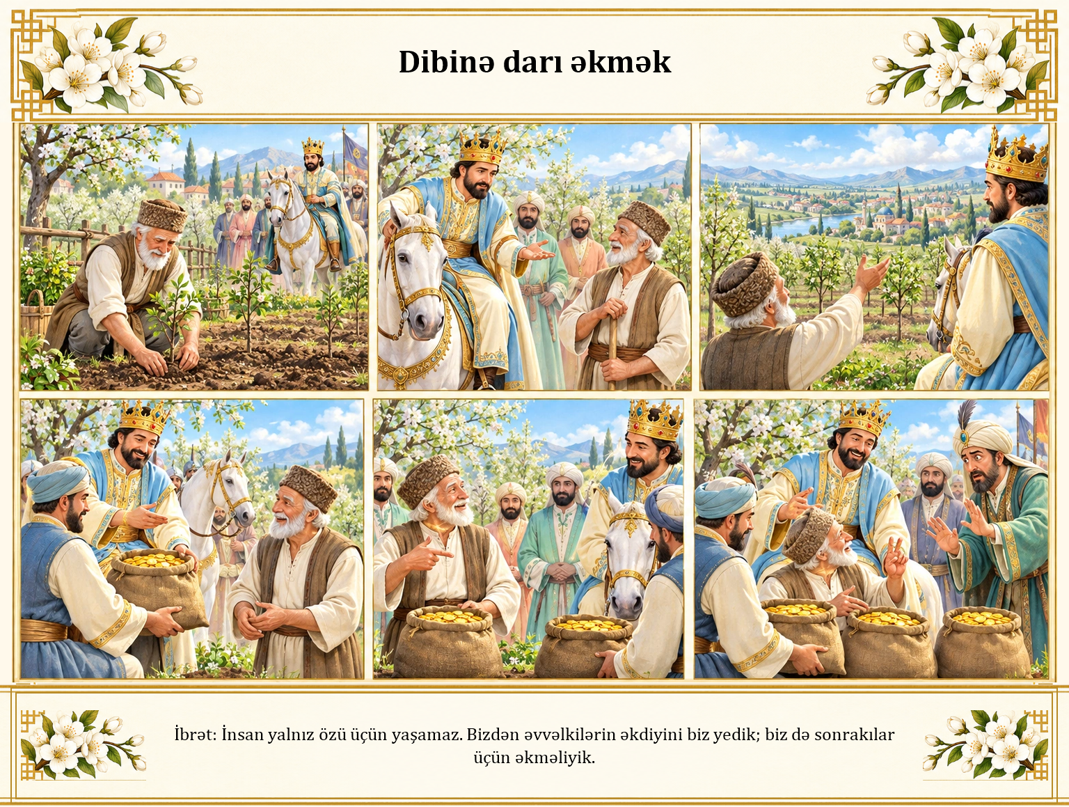 Dibinə darı əkmək illüstrasiyası