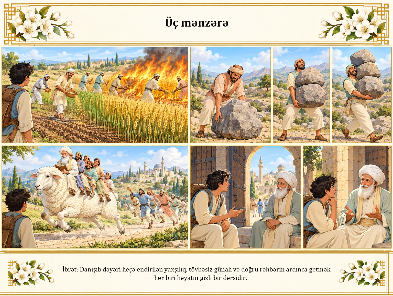Üç mənzərə illüstrasiyası