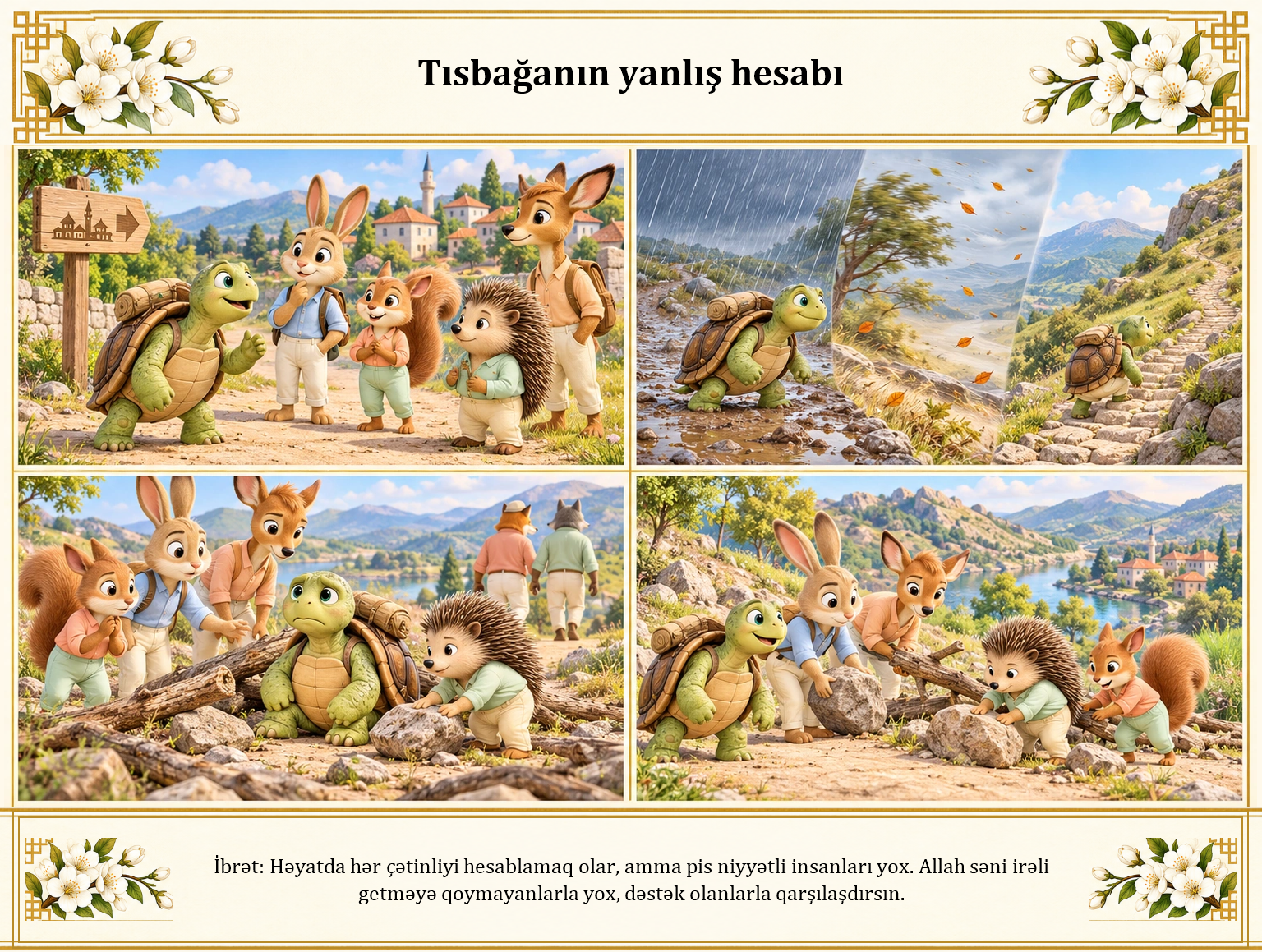 Tısbağanın yanlış hesabı illüstrasiyası