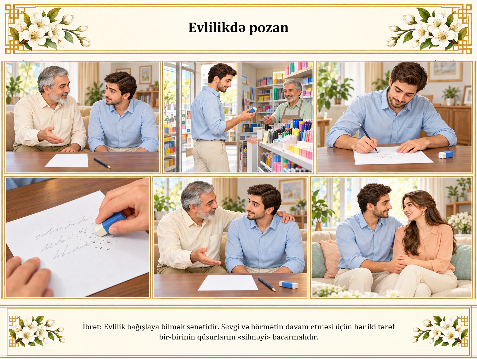 Evlilikdə pozan illüstrasiyası