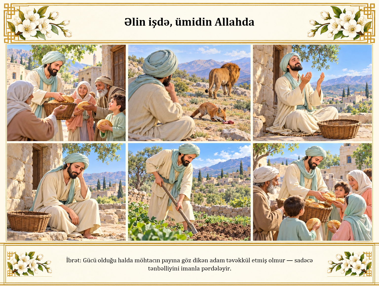 Əlin işdə, ümidin Allahda illüstrasiyası