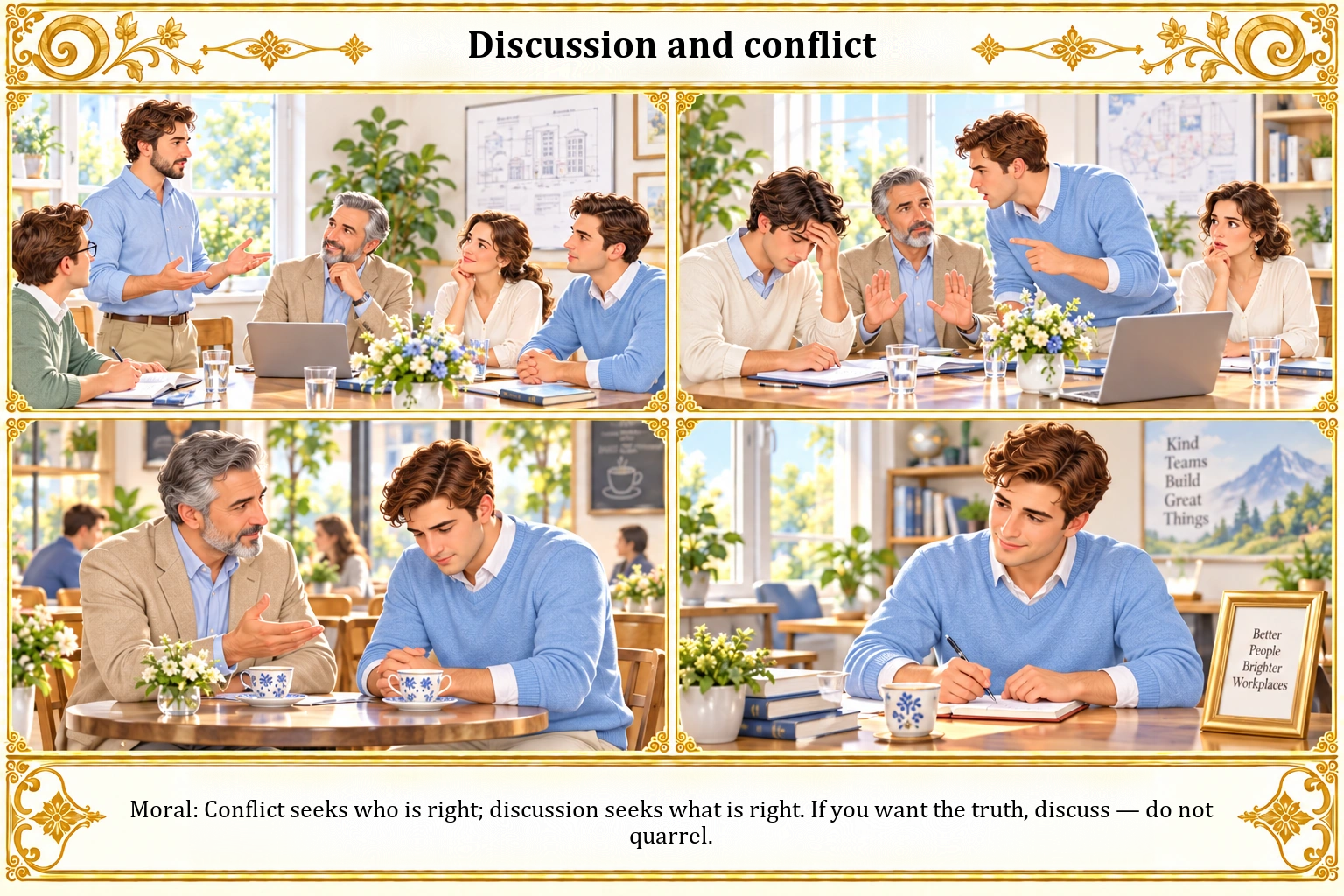 Illustration of Discussion and Conflict