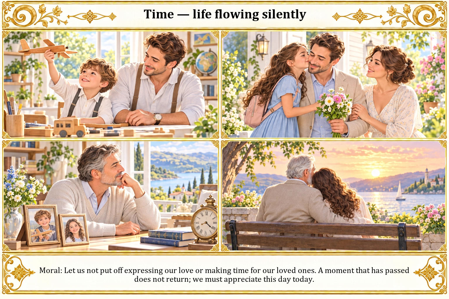 Illustration of Time — life flowing silently