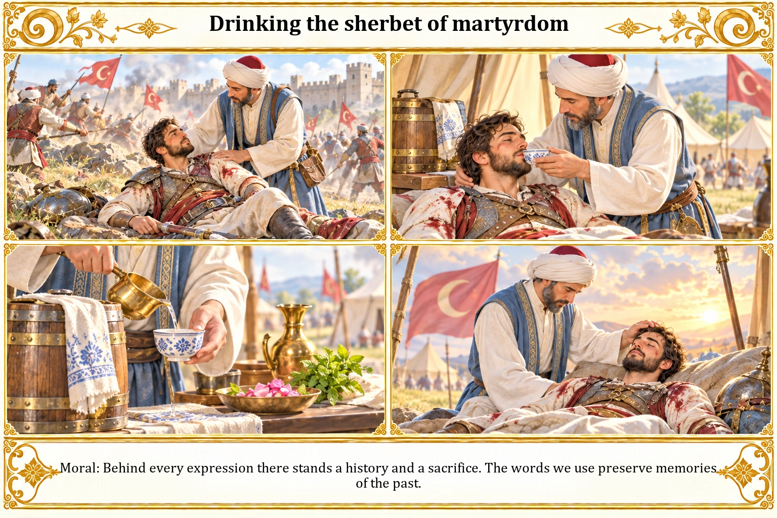 Illustration of Drinking the Sherbet of Martyrdom
