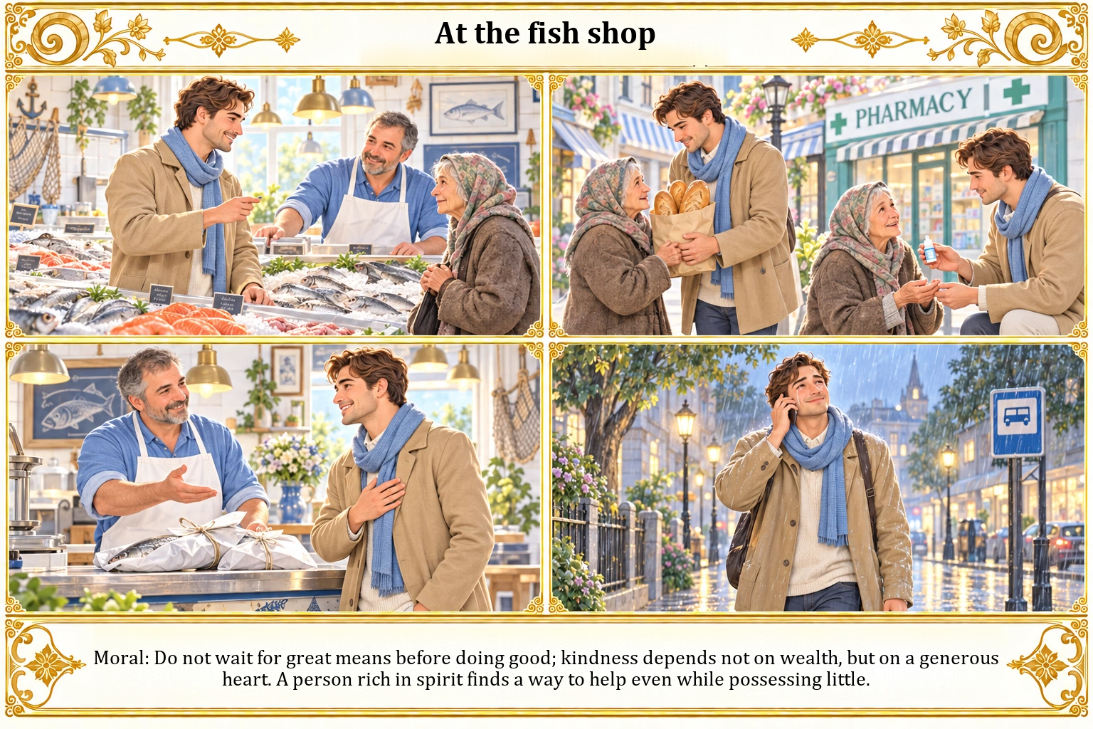 Illustration of At the Fish Shop