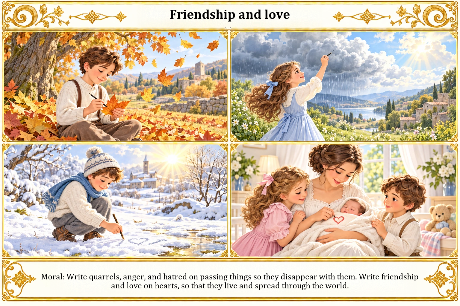 Illustration of Friendship and Love