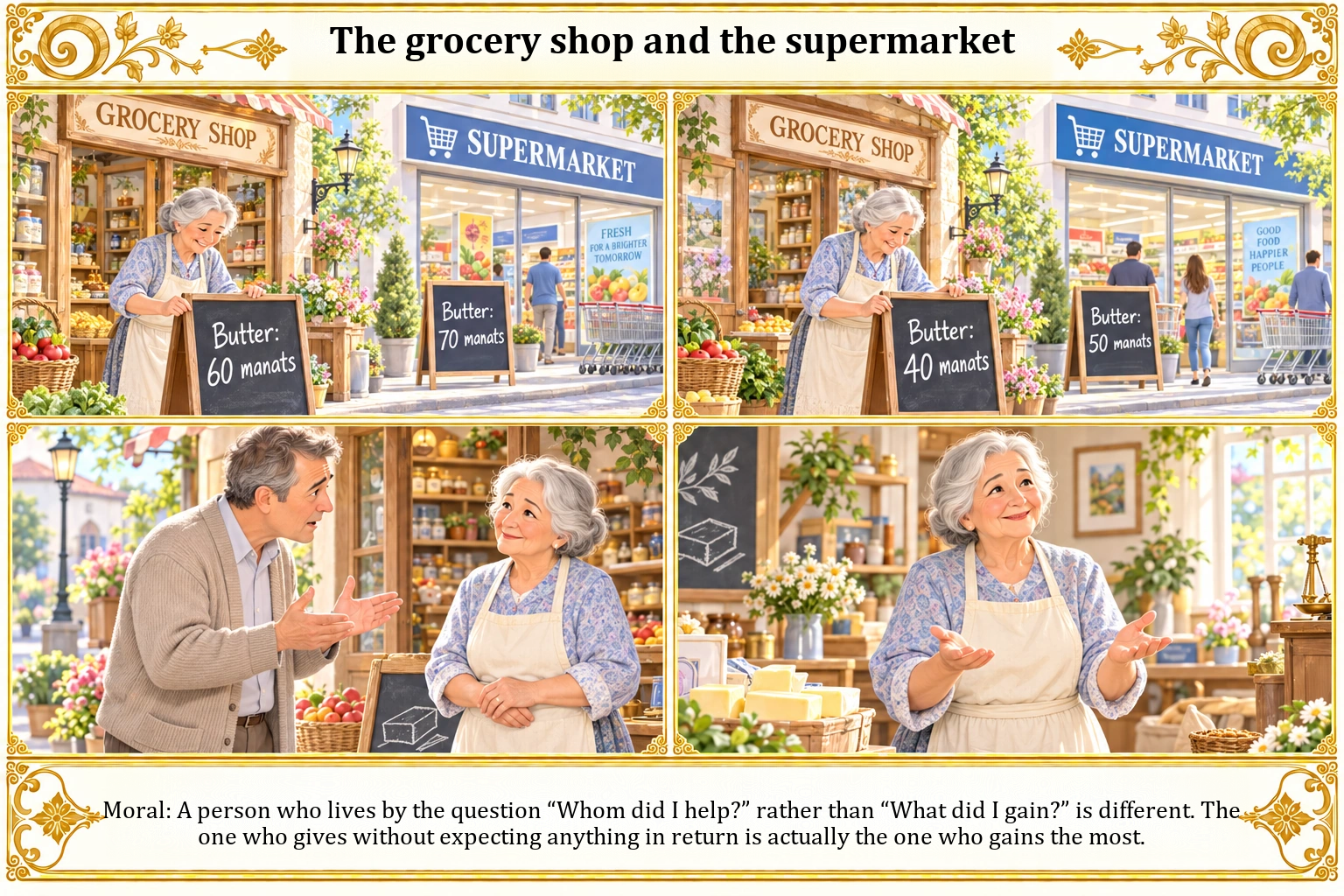 Illustration of The Grocery Shop and the Supermarket