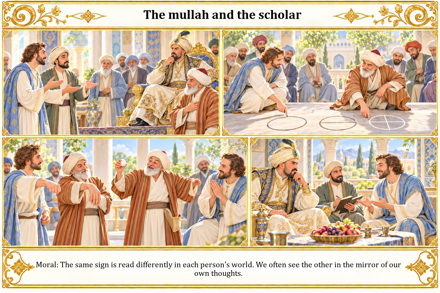 Illustration of The Mullah and the Scholar