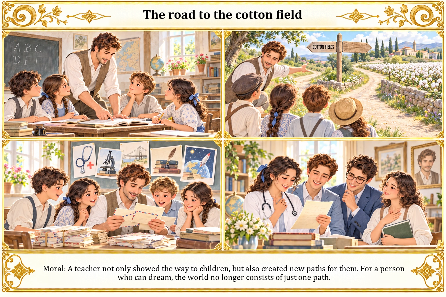 Illustration of The Road to the Cotton Field