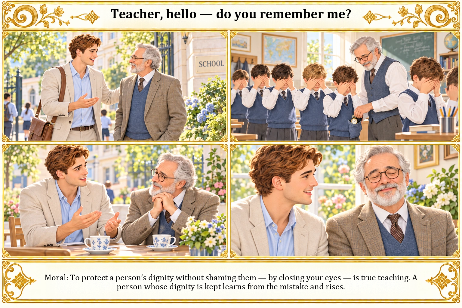 Illustration of Teacher, Hello — Do You Remember Me?