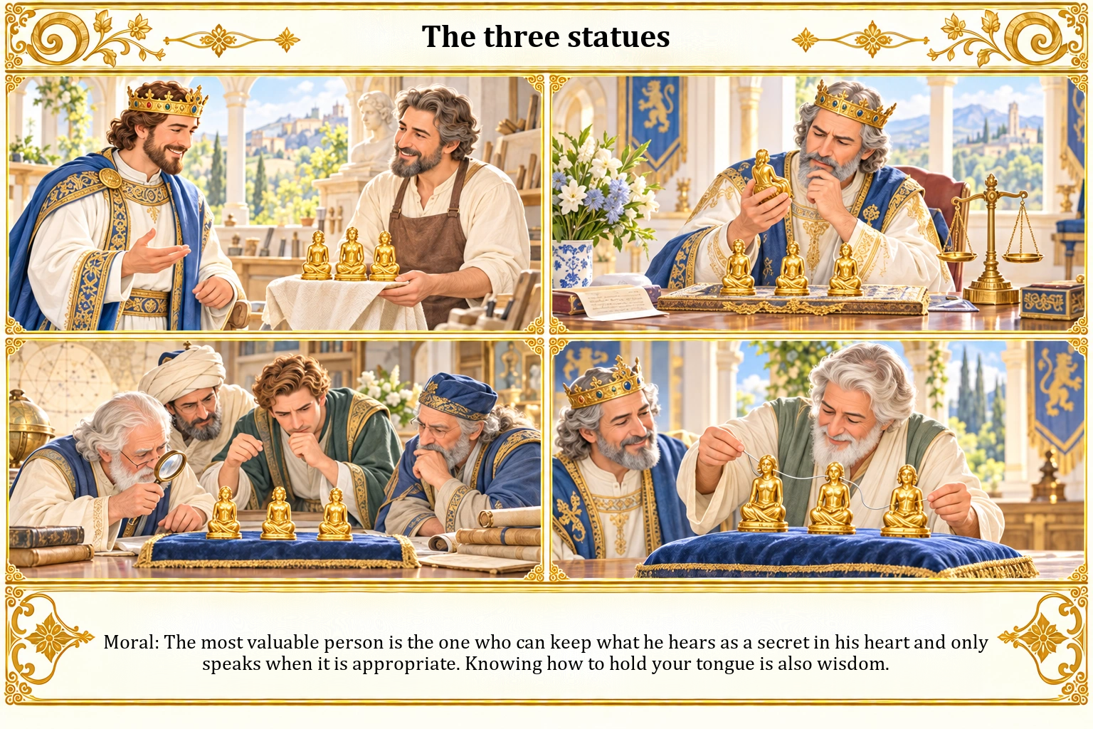 Illustration of The Three Statues