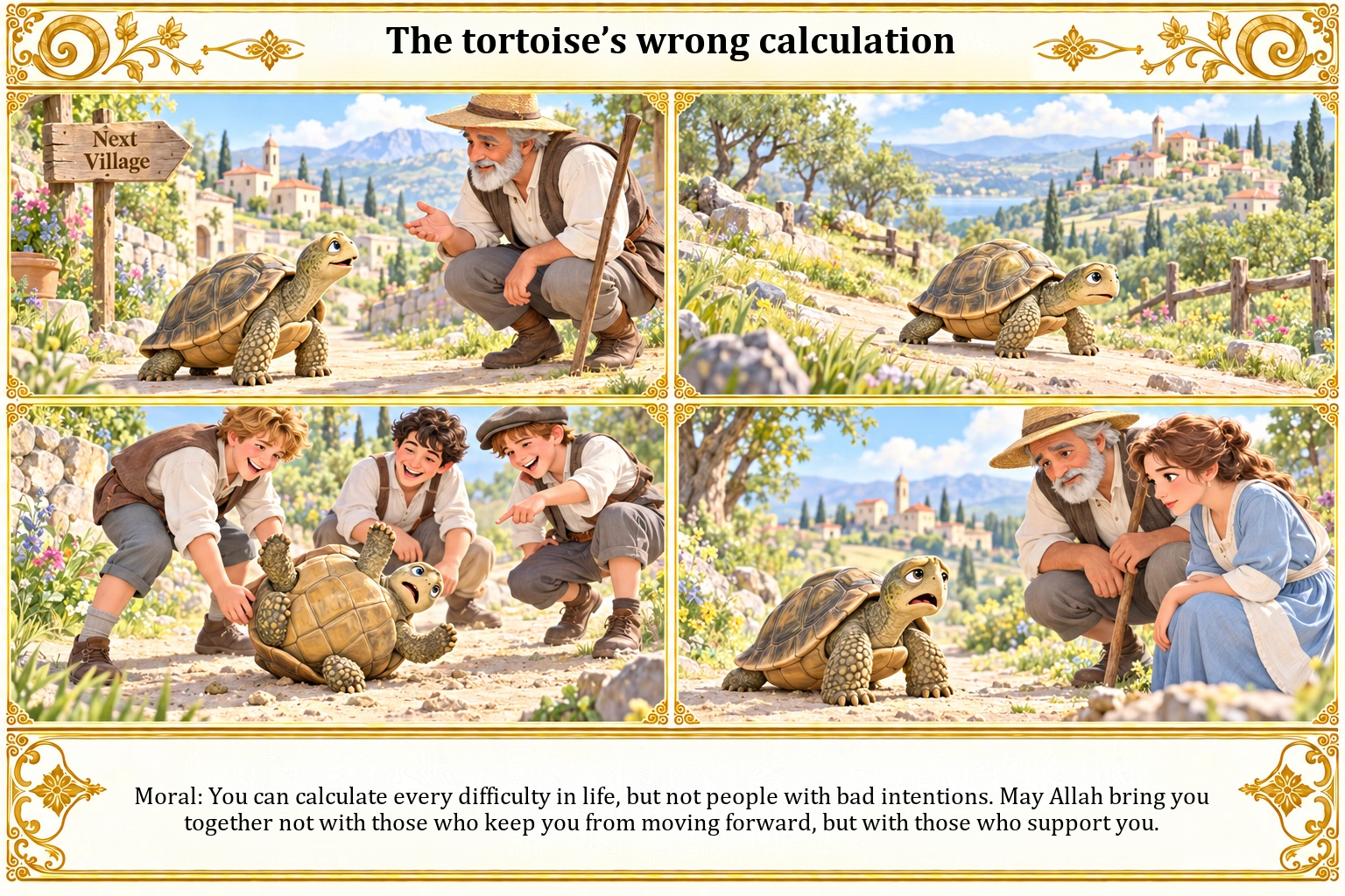Illustration of The Tortoise’s Wrong Calculation