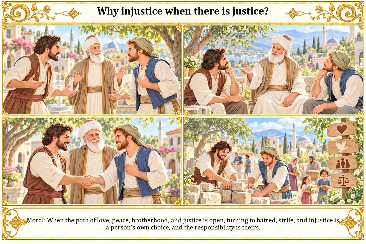 Illustration of Why Injustice When There Is Justice?
