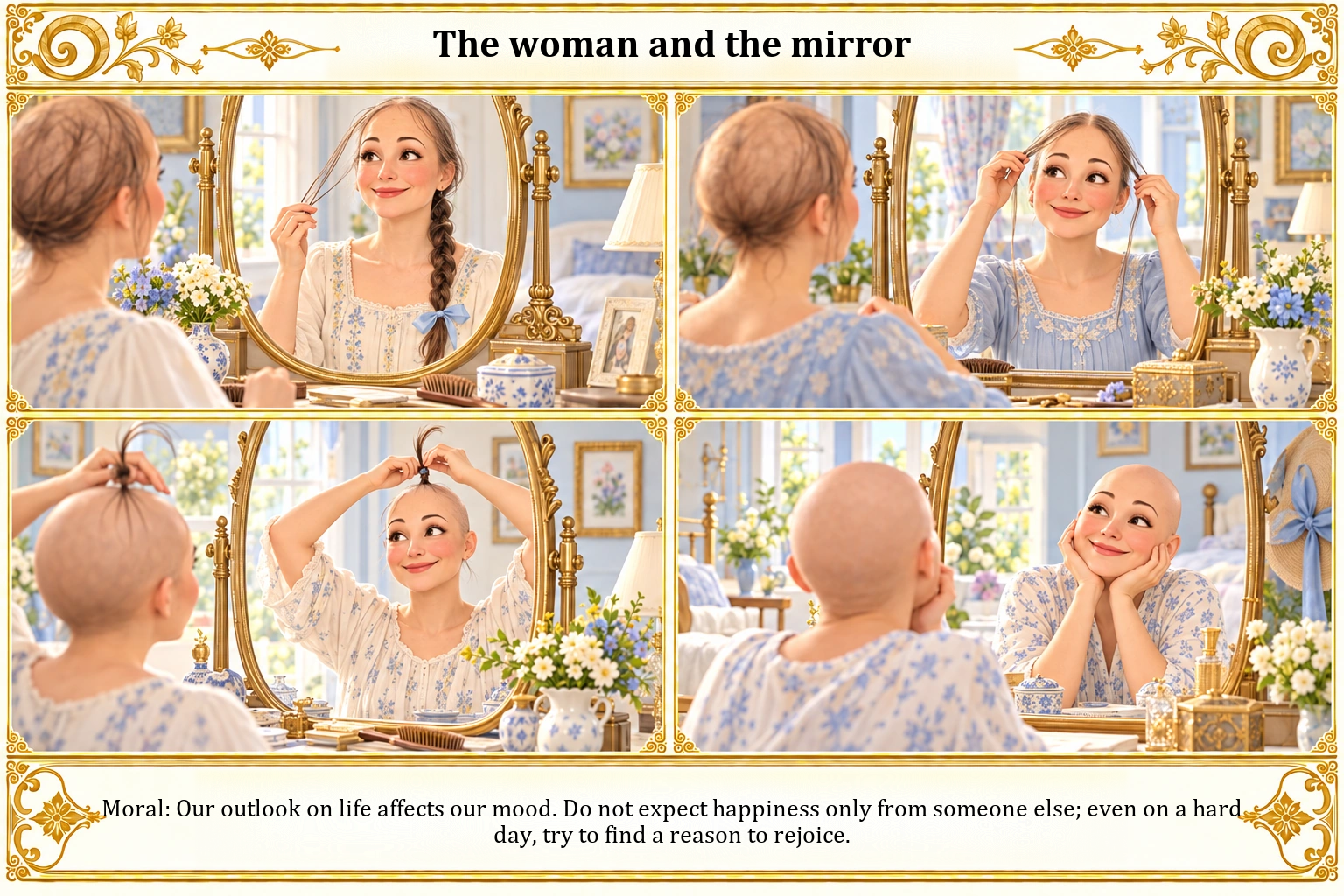 Illustration of The Woman and the Mirror