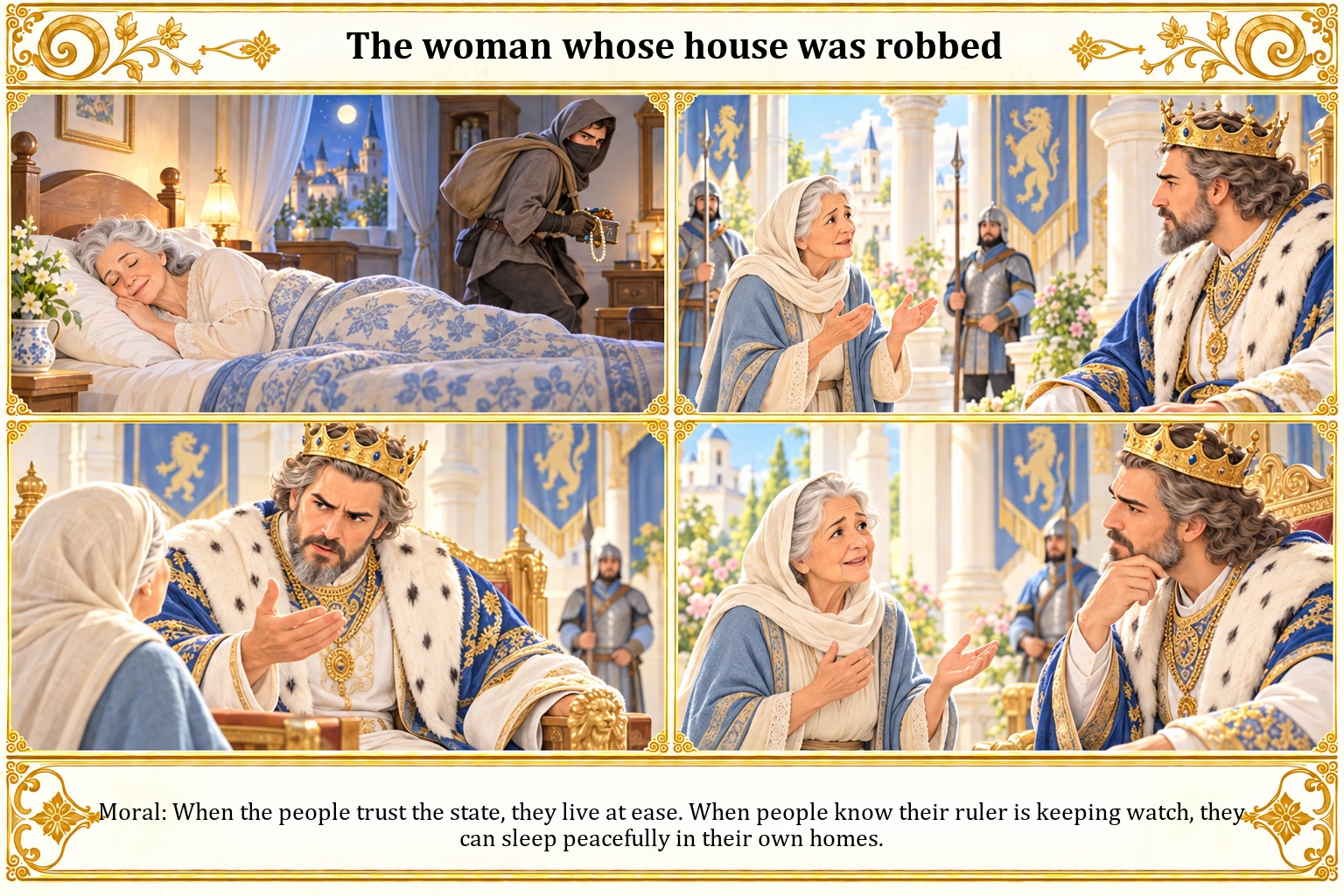 Illustration of The Woman Whose House Was Robbed
