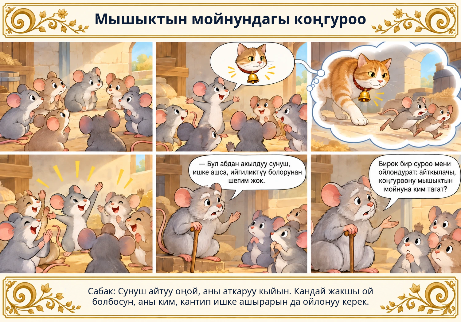 Мышыктын мойнуна тагыла турган коңгуроо сүрөтү