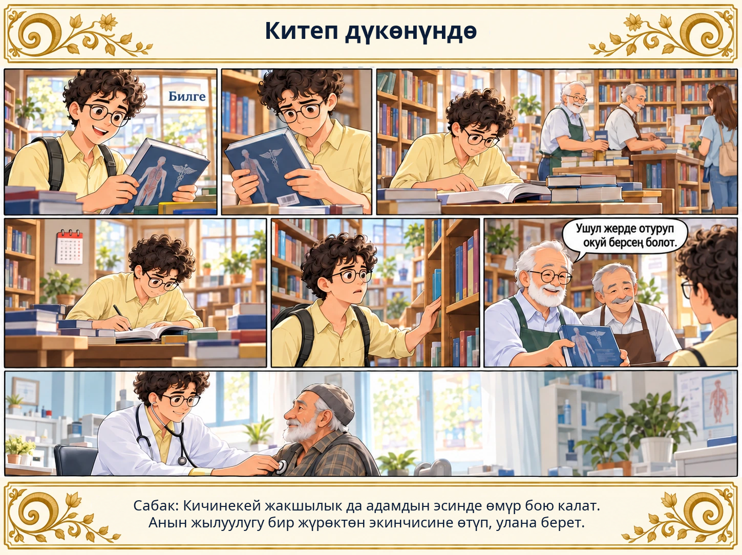 Китеп дүкөнүндө сүрөтү