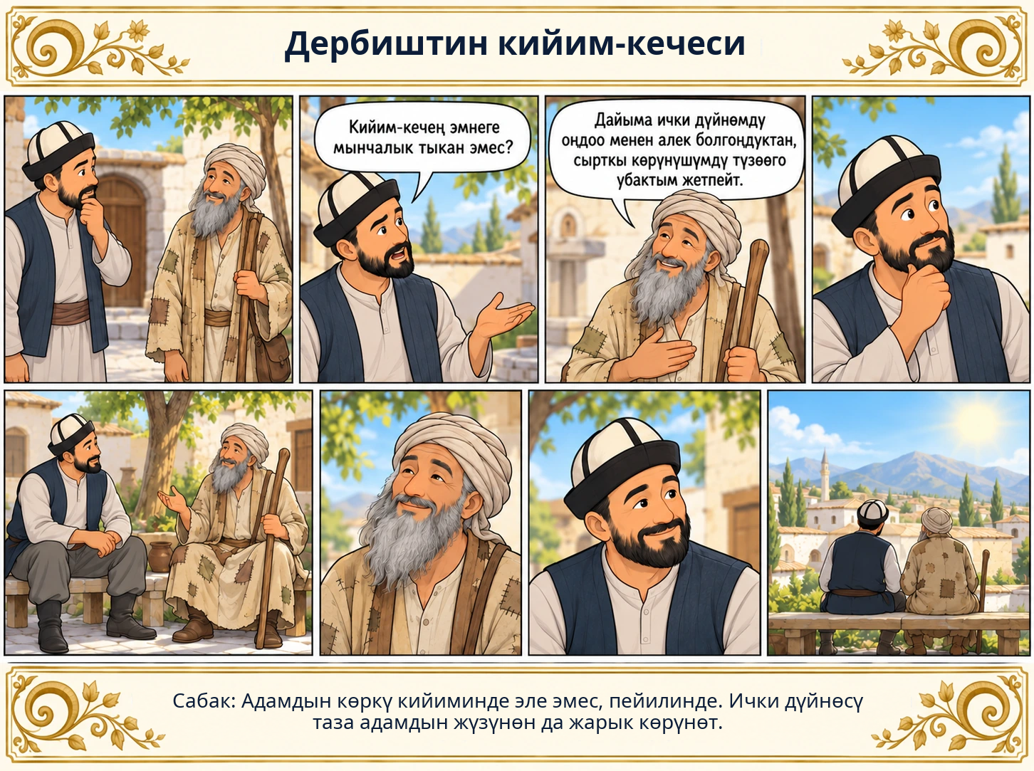 Дербиштин кийим-кечеси сүрөтү