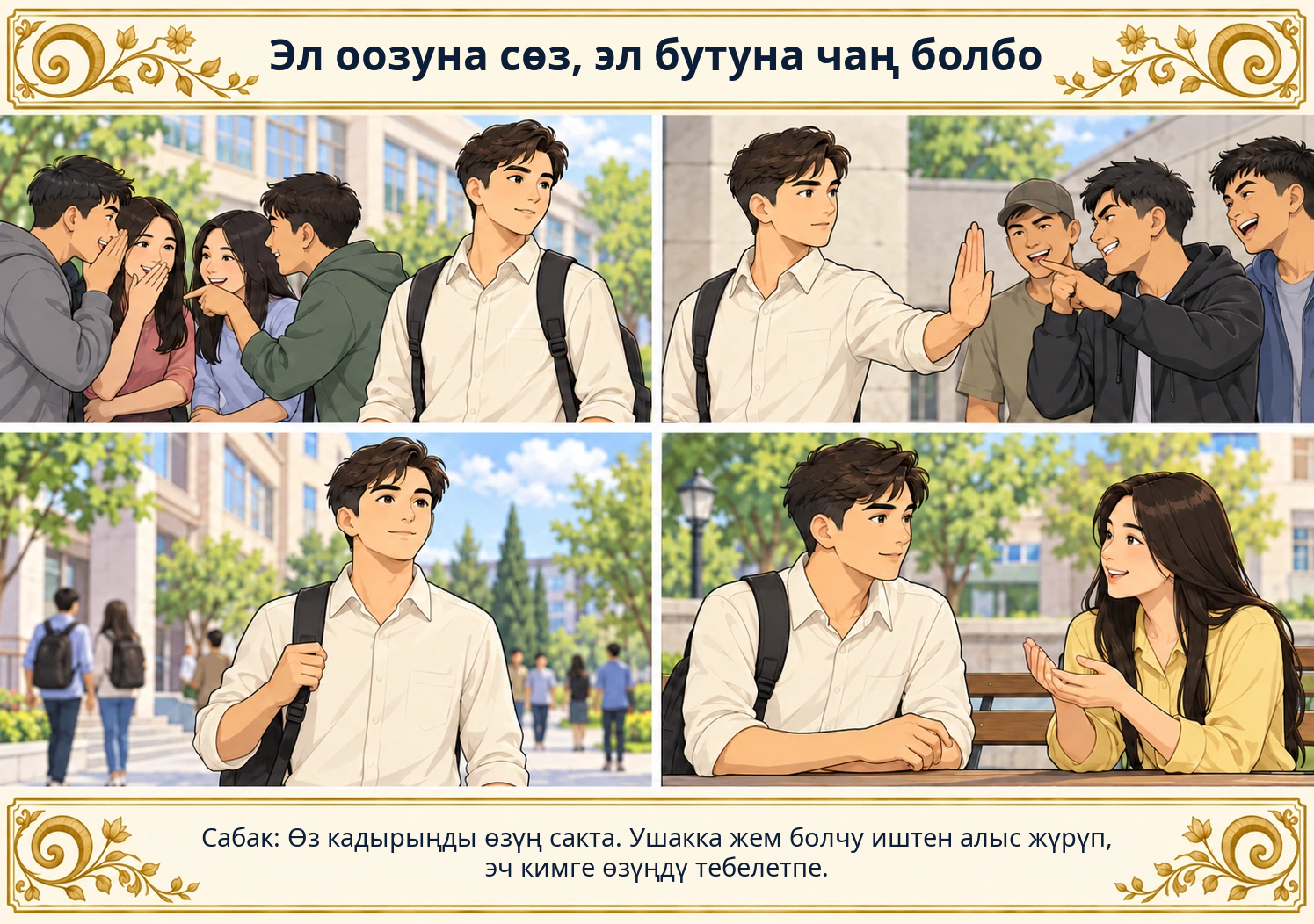 Эл оозуна сөз, эл бутуна чаң болбо сүрөтү