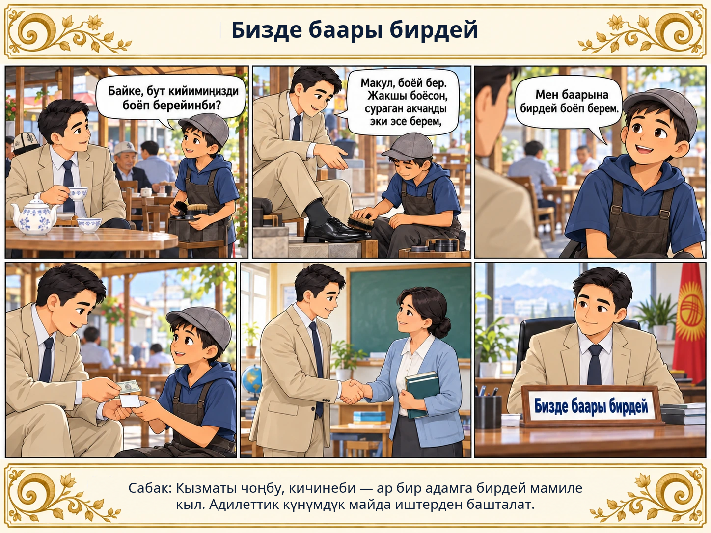 Бизде баары бирдей сүрөтү