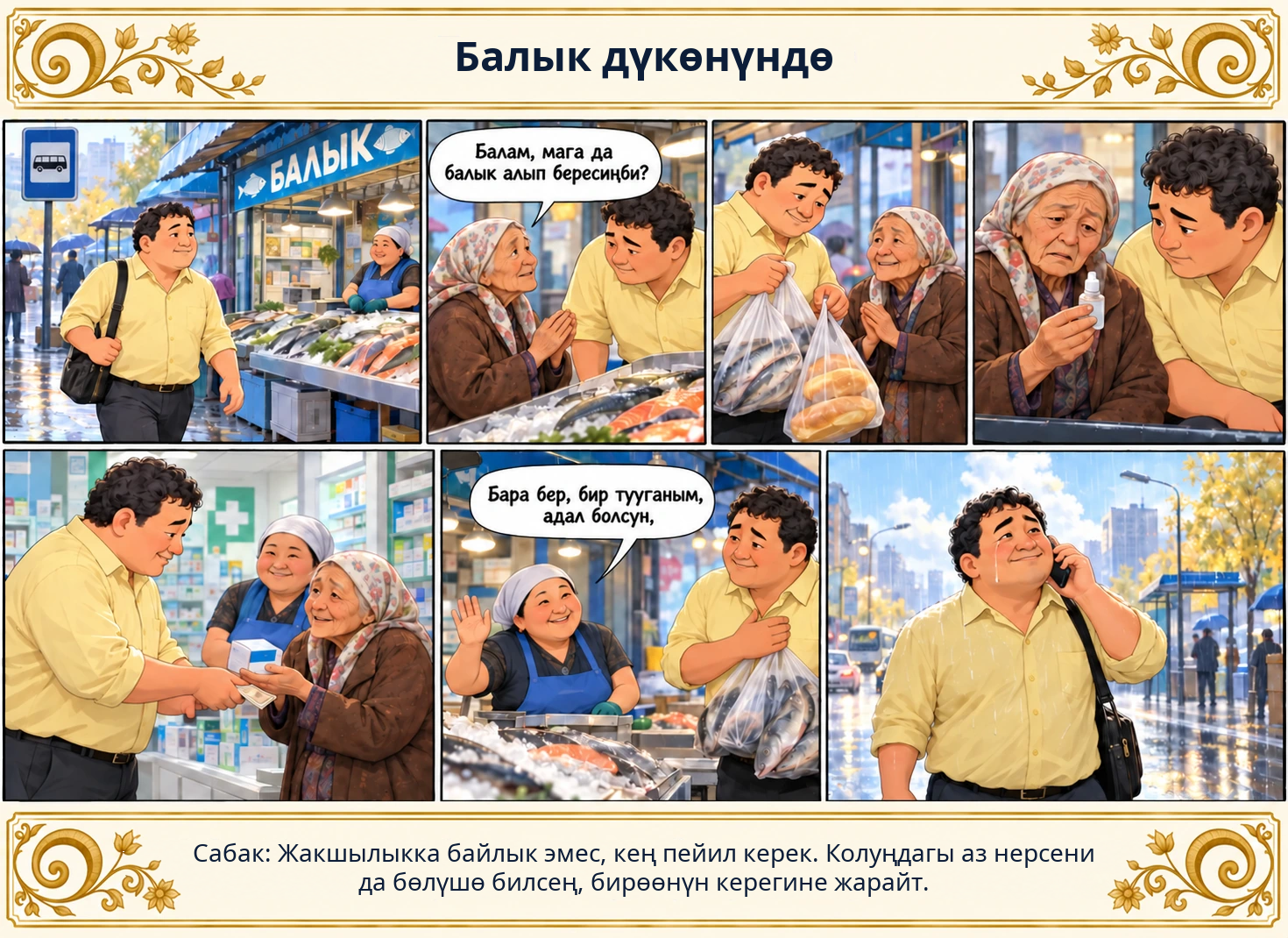 Балык дүкөнүндө сүрөтү