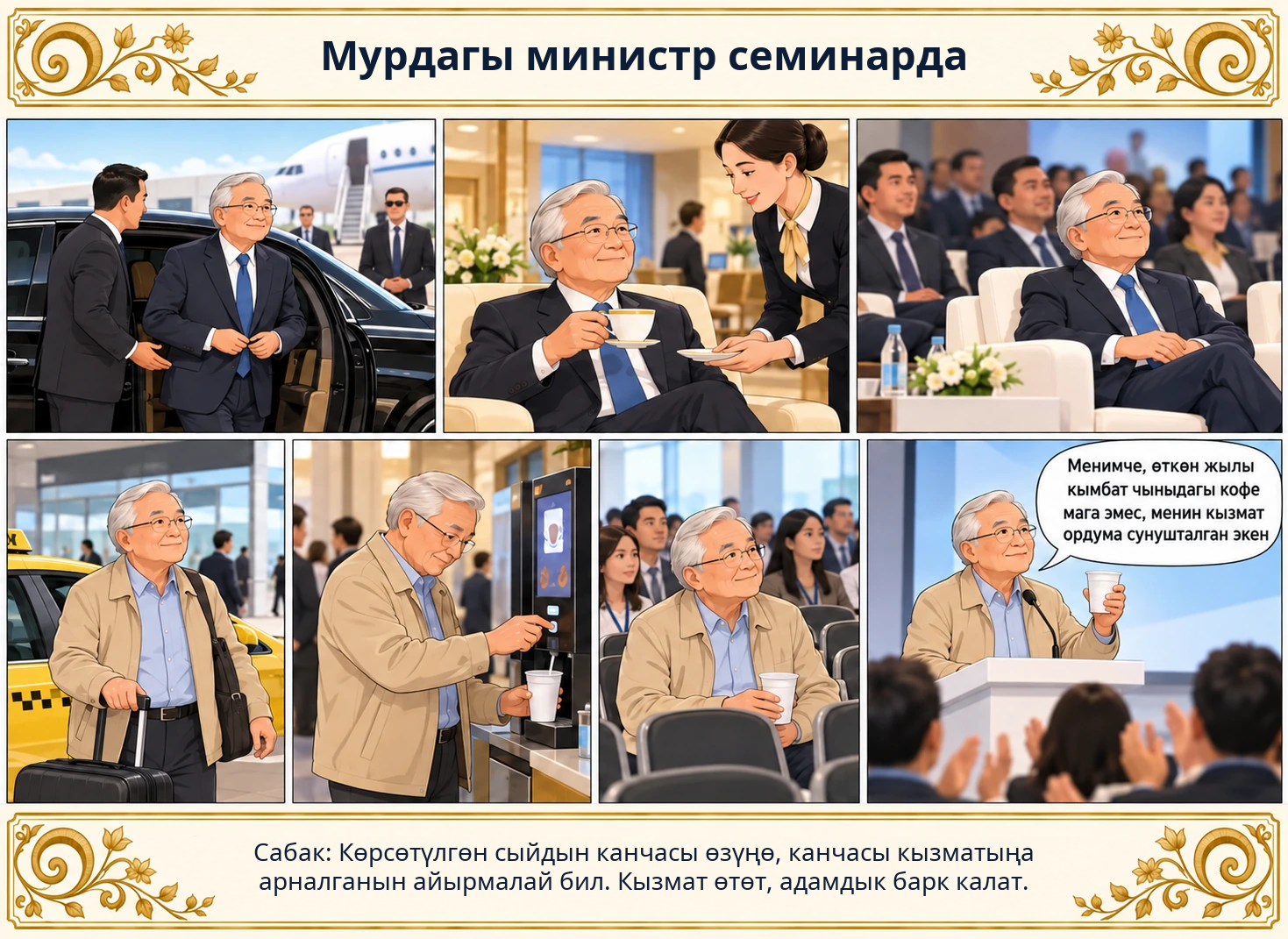 Мурдагы министр семинарда сүрөтү