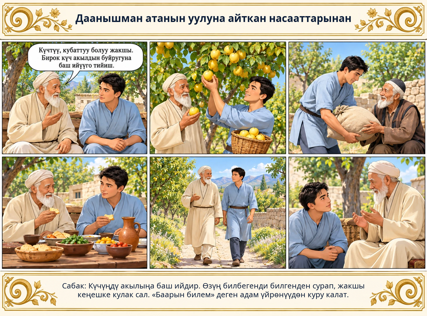 Даанышман атанын уулуна айткан насааттарынан сүрөтү