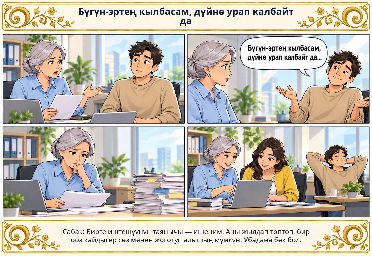 Бүгүн-эртең кылбасам, дүйнө урап калбайт да сүрөтү